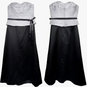 Forever Yours Braided Bodice w/ Black Satin A-line Skirt Gown  Sz.12/14